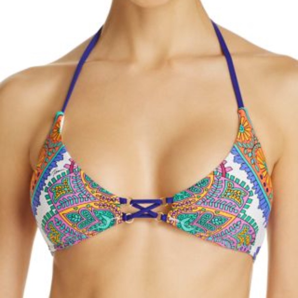 Trina Turk Pacific Paisley Triangle Bikini Top 8 - Picture 3 of 8